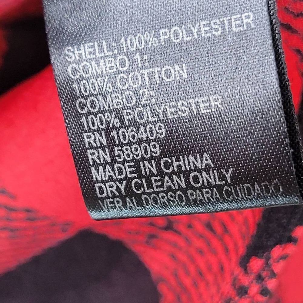Gianni Bini Blouse XS Red Black Buffalo Plaid Lace Trim Boho Art-Inspired Blouse - Picture 6 of 9